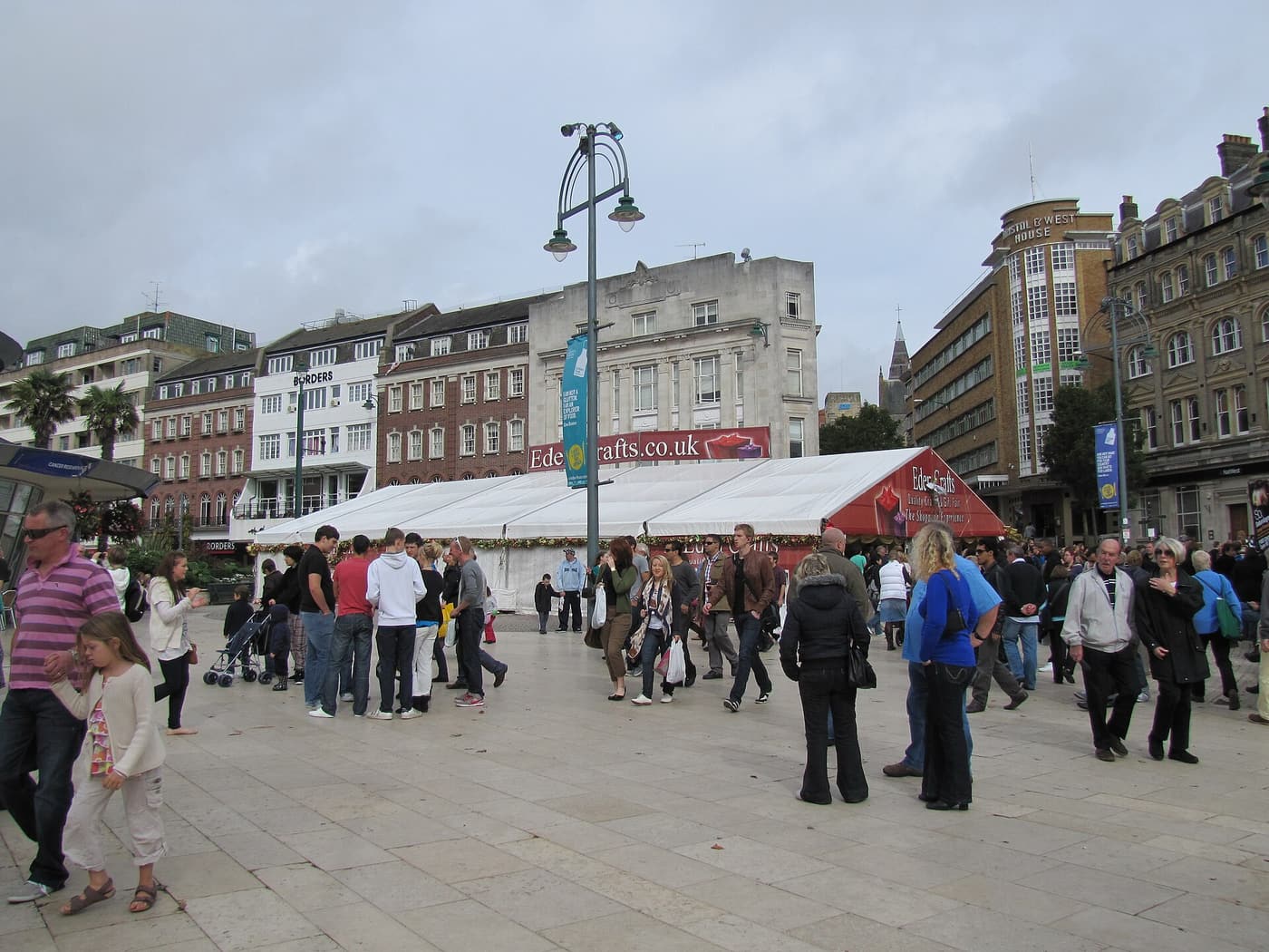 Bournemouth Square in the town centre, where the main shopping streets meet the top of the Lower Gardens